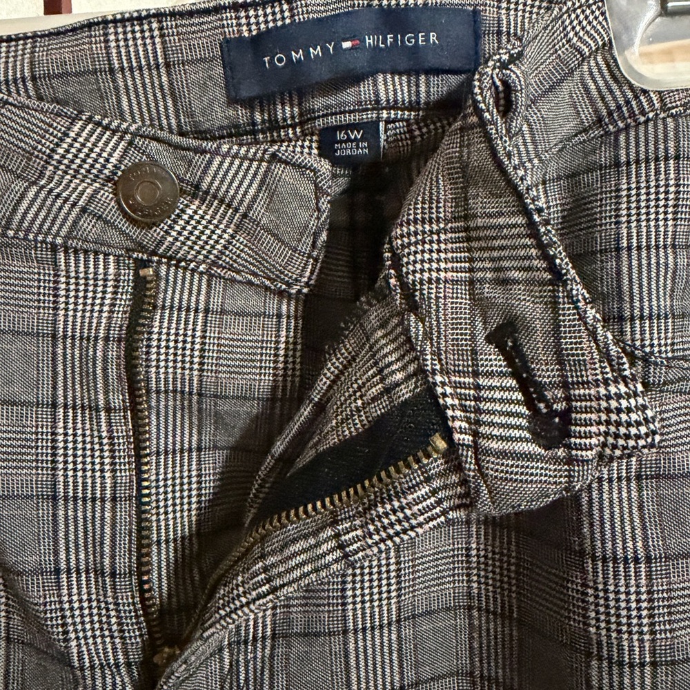 Tommy Hilfiger Checkered Trousers in Black and White